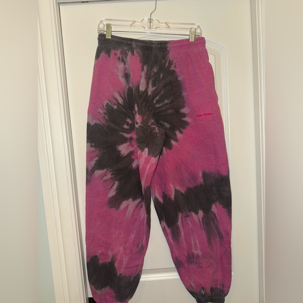 Women's Tie-Dye Joggers in Pink and Black
